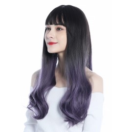 WIG ME UP - C8270-367R1 Women's Wig long straight bangs ombre brown to violet tips