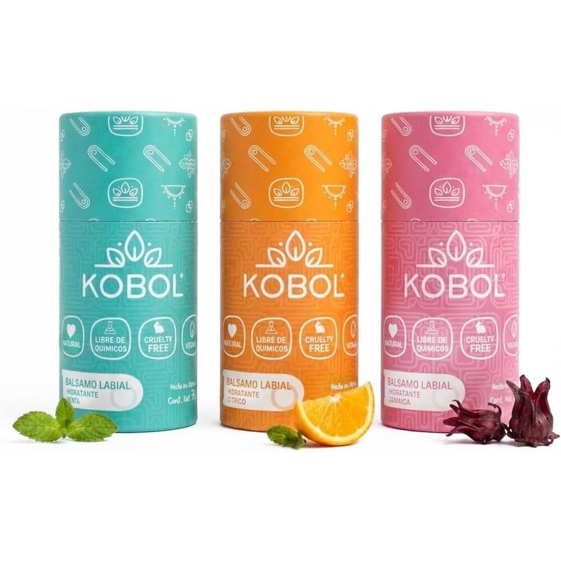 KOBOL Bálsamo Labial Cítrico Vegano Push Up Hidratación Natural