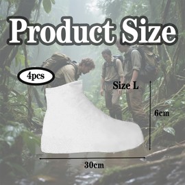 Pack of 2 Waterproof Shoe Covers, Rain Shoe Covers, Rain Cover Shoes, Bicycle Rain Shoes, Multifunctional Rain Cover, Suitable for Most Shoe Sizes (White)