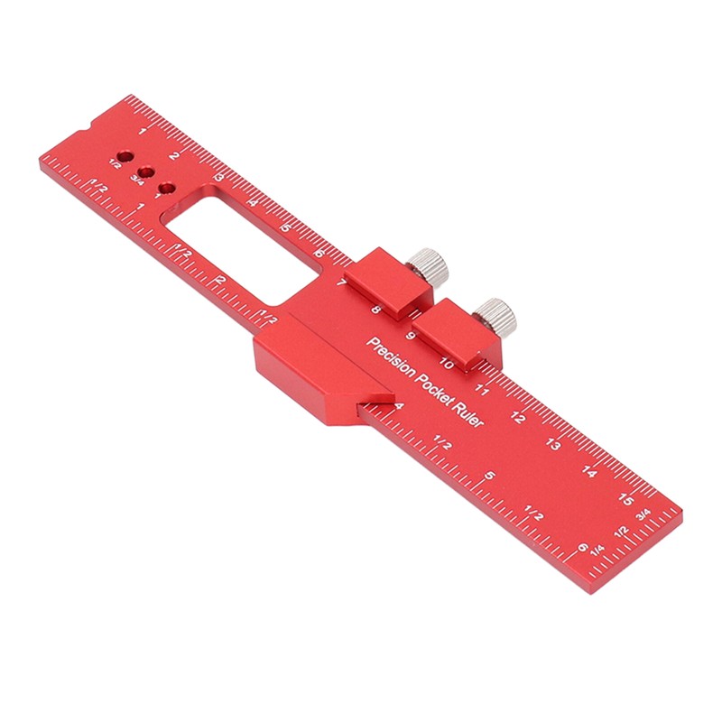 6 Inch Woodworking Ruler Adjustable Sliding Stop Aluminum Alloy Pocket