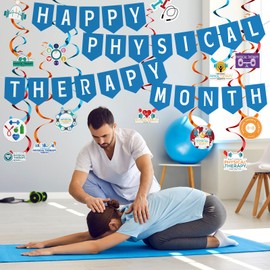 Breling 49 Pcs Physical Therapy Month Decorations Including Banner Hanging Swirls Wall Decor Holiday Celebrating Events for Festival Supplies