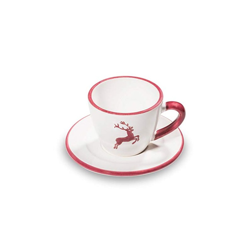 GMUNDNER KERAMIK Espresso for you Gourmet Crockery Set, Bordeaux Red