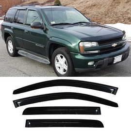 STARTSHIP 94733 Side Window Wind Deflector,4pc Outside Mount Style Nice Sun Rain Guards Set,Window Visor fit for 2002-2009 Chevy Trailblazer