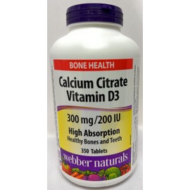 webber natural Calcium Citrate (350 Tablets), 350 Count