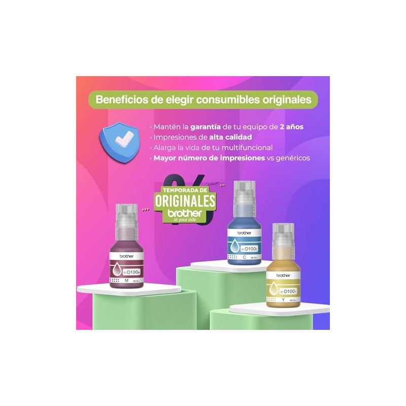 Brother Kit Botellas Tinta de Color InkBenefit Tank BTD100CL3PK