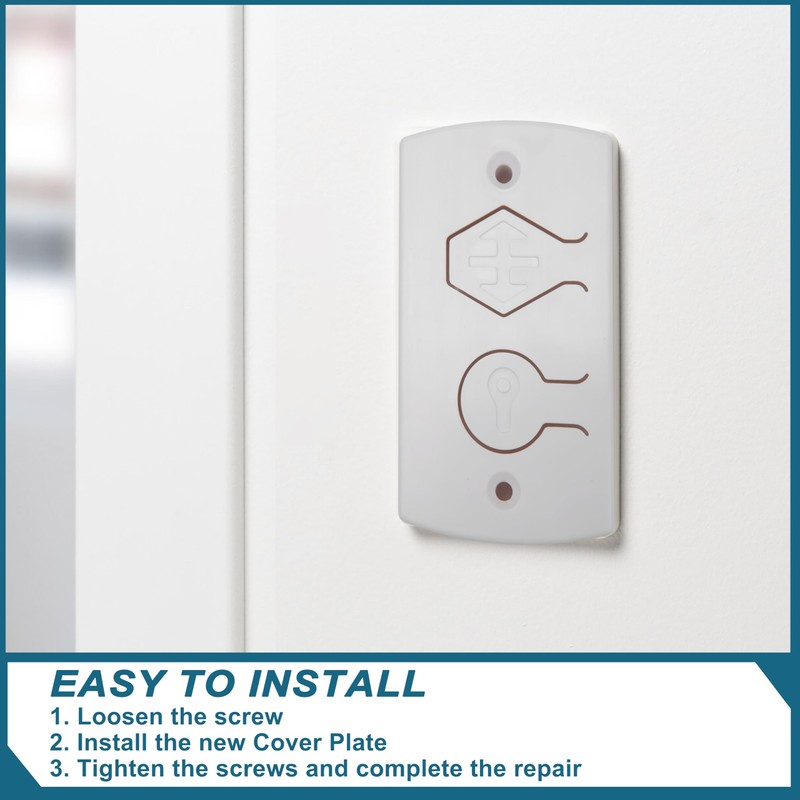 White Two Button Cover Plate, Inside Control Unit, for Wayne