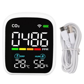 Air Quality Monitor 8 in 1 Multifunctional USB Charging Carbon Dioxide Humidity Detector for Tuya