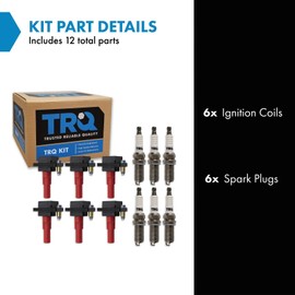 TRQ Ignition Coil and Spark Plug Kit 12 Piece Iridium Spark Plugs Compatible with 2001-2009 Subaru Outback 2006-2007 B9 Tribeca 2008-2009 Legacy 2008-2009 Tribeca