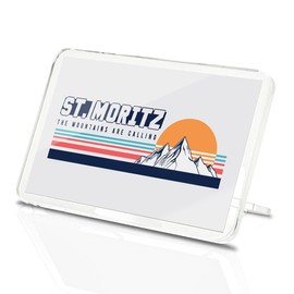 Classic Rectangle Magnet with Stand - Retro St Moritz Ski Cool Skiing Mountains - Fridge Locker Office Whiteboard Toolbox #59039