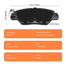 SUPLABEL HZ1846 Rear Brake Pads for 2016 2017 2018 2019-2023 Mazda CX-5, Ceramic Brake Pads w/Hardware 2017 2018 2019 2020 2021 2022 Replacement