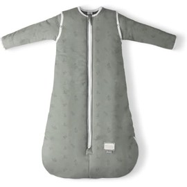 MOOVO by Nuvita 90250 Sleeping Bag with Foot and Foldable Socks, Organic Cotton, Oeko-Tex Certified, TOG 2.5, Size: 3 Years, Sage Green Floral