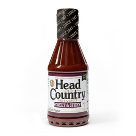 Head Country Bar-B-Q Sauce, Sweet & Sticky | Gluten Free BBQ Sauce With No Allergens | Sweet & Robust Championship Barbecue Sauce Great on Beef, Pork & Chicken | 20 Ounce, Pack of 6