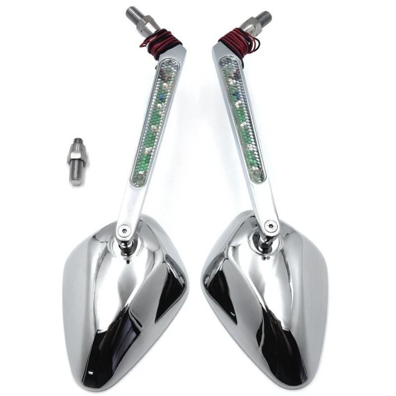 HONGK Diamond LED Turn Signal Integrate Mirrors all Year Harley
