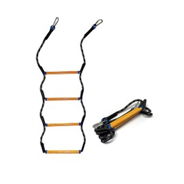 MVBouresu Boat Rope Ladder, Heavy Duty Climbing Rope 450Lbs Strength, 14mm Reinforced Polyester Line, Rigid Resin Step Design, Outdoor Ladder for Inflatable Boat, Kayak, Motorboat, Canoeing (4 Step)