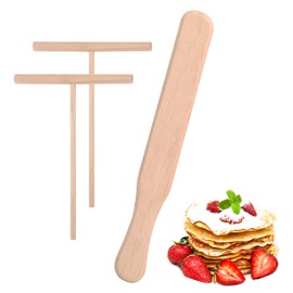 Crepe Spreader Dough Spreader with Wooden Spatula Pancake Dough Spreader for Crepes Pancakes Omelets Pack of 3