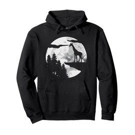 Giraffe African Animal Night Sky - Safari Wildlife Giraffe Pullover Hoodie