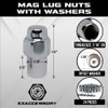Cragar Standard Mag Lug Nut 7/16"-20 with Offset Washer Chrome