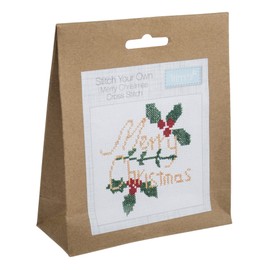 Trimits Mini Counted Cross Stitch Kits, 13 x 13cm (5 x 5in), Merry Christmas