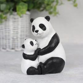 Something Different FO_67238 Figurine | Mother and Baby Panda | 1 Pair | 9 cm x 9 cm x 11 cm Ornament, White