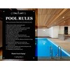 Pool Rules - Black & White/Blue & White Sign for