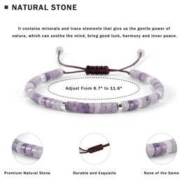 VIBILIA Beaded Bracelets for Women, Inspirational Gifts Bracelets for Women, Natural Stone Healing Bracelet, Get Well Gifts for Women, Mom, Daughter, Wife, Friend, Sister, Coworker, Purple Mica