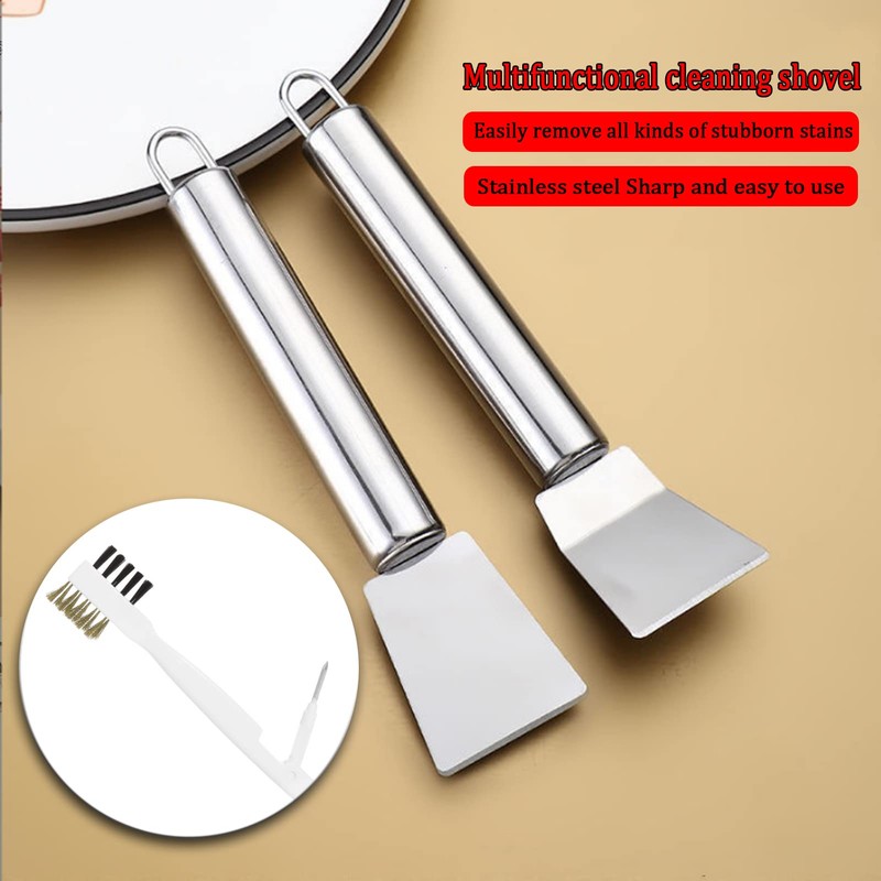 3 Pcs Kitchen Cleaning Scrub Brush and Scraper Tool Set,BetterJonny