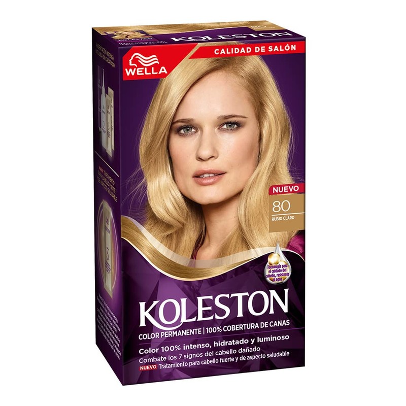 Koleston Tinte Permanente 80 Rubio Claro, 70 ml - Paquete