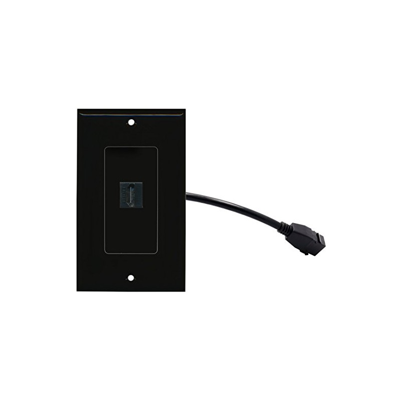 RiteAV (1 Gang Decorative HDMI Wall Plate w/Pigtail Extension Cable
