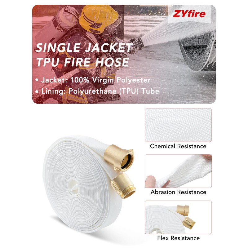 ZYfire Fire Hose - 1" ID x 25 FT Single