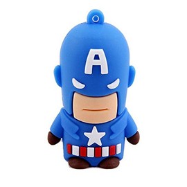 3.0 Captain America Super Hero 16GB USB External Hard Drive Flash Thumb Drive Storage Device Cute Novelty Memory Stick U Disk Cartoon