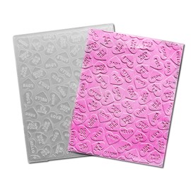 arriettycraft Happy Valentine's Day Plastic Embossing Folders Card Making Hearts Be Mine Embossing Folder for Scrapbooking Pages Paper Craft Clay Decoration