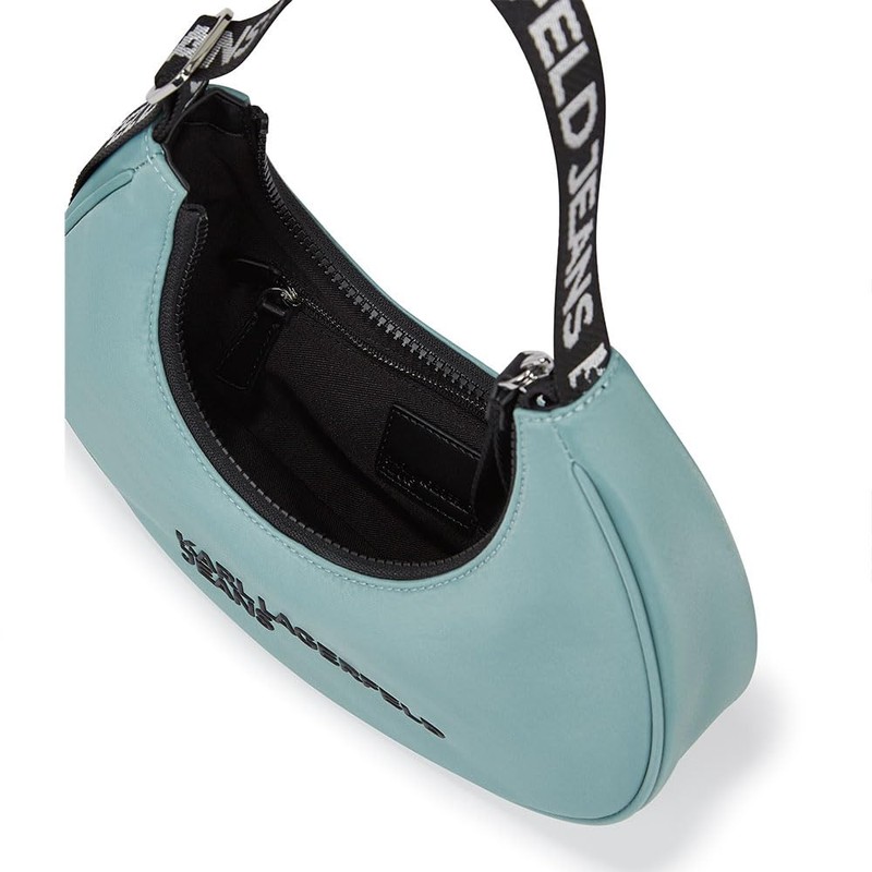 KARL LAGERFELD JEANS Women's Essential Nylon Moon Bag, Granite Green