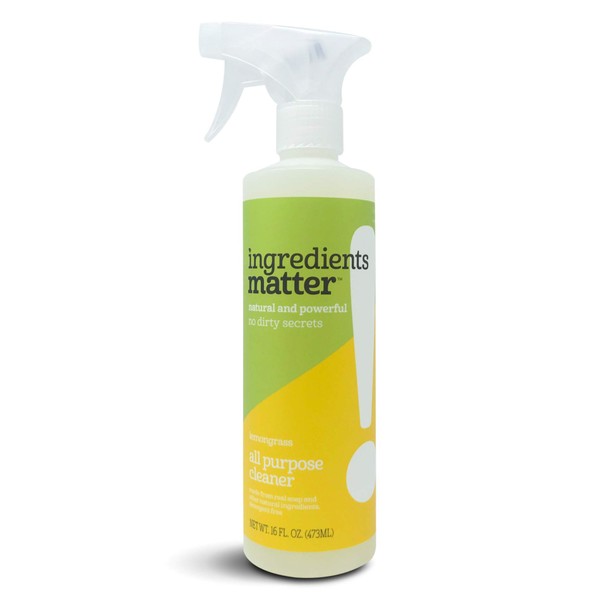 Ingredients Matter - Limpiador multiusos (hierba de limón, 16 onzas líquidas) oz. / Natural, última intervensión de detergentes, respetuoso con el medio ambiente