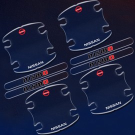 nismo Nissan Door Handle Protector X-Trail Serena Elgrand Bluebird Tiana Kicks Diz Note Aura Aria Lukes Leaf NV100 Clipper Anti-Scratch Transparent (Nissan)