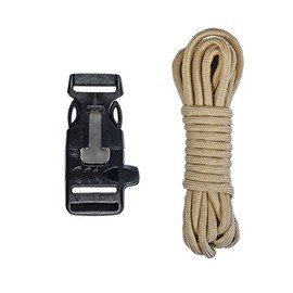 Ultimate Paracord Survival Kit – Kit Includes: 20 Feet of High Strength 550 Paracord, Utility Buckle Containing Fire Starter and Whistle – 45 Paracord Color Options Available (Tan)
