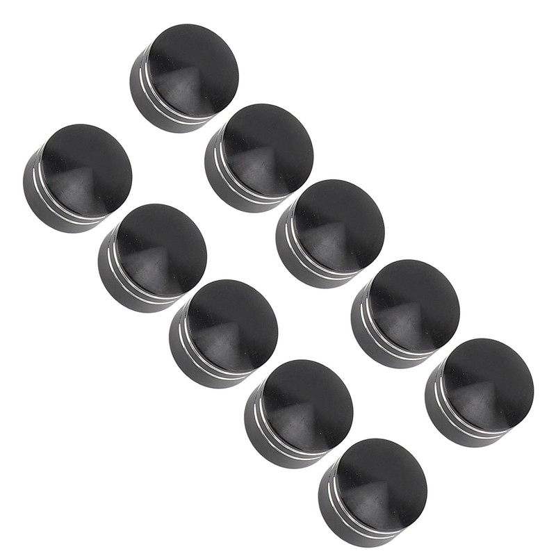 10PCS Motorcycle Head Bolt Cover CNC Aluminum Black Round Grooved