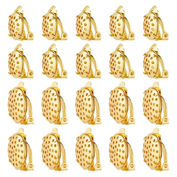 SUPERFINDINGS 20 Pieces 2 Size Brass Clip On Earring Hooks