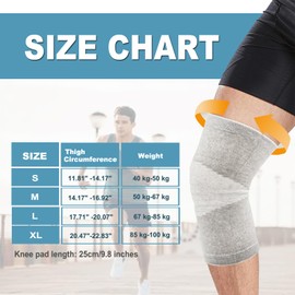 BUKYCAT Bamboo Knee Brace, Knee Support Bandage for Men, Women, Bamboo Knee Support Bandage with Compression, Sports Knee Pads, Bandage Knee for Volleyball, Training, Knee Brace Osteoarthritis (M)