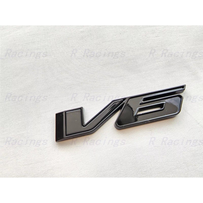GMC 1PC Gloss Black Rear Tailgate V6 Emblems Badge Fit