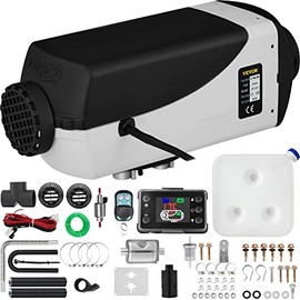 VEVOR 5KW Diesel Air Heater 10L Tank Diesel Heater 12V Diesel Parking Heater Muffler with LCD Thermostat and Remote Control for RV Bus Trailer Motor-home and Boats