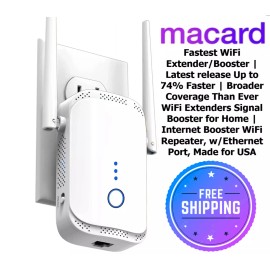macard WiFi Extender Signal Booster Amp 35 Devices Internet Repater w/Ethernet Port