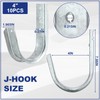 Gisafai 10 Pcs 4 Inch Cable Support J-Hook, Garage Hooks