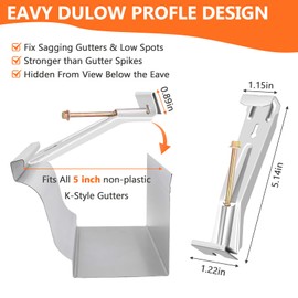 28 Pack Hidden Gutter Hangers, 5" Heavy Duty Brackets with Rust-Resistant Screws & Clips, Ideal for Repairing Sagging K-Style Gutters – Includes 1/4" Hex Drill Bit & Protective Gloves