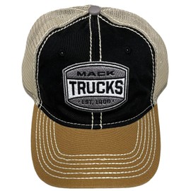 Mack Gold Bulldog Patch Cap semi Truck Truckers hat mesh Ball Back Diesel
