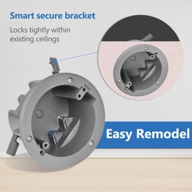 CycevSun Round Electrical Box Old Work Ceiling Box, PVC, UL Listed, 48 Pack, Grey