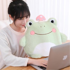 Frog Plush Pillow, Cute Frog Stuffed Animal Plush, Green Frog Plush Toy Throw Pillow Kawaii Plushies Gift for Kids Girls Adults Valentines Birthdays,Frog