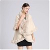 Cashmere Pashmina Group Cape-Faux Fur-Fur-ruana-coat-blanket-Caplet-Wrap-Shrug-Sweater-Poncho-dress shawl (Wool blend cape with