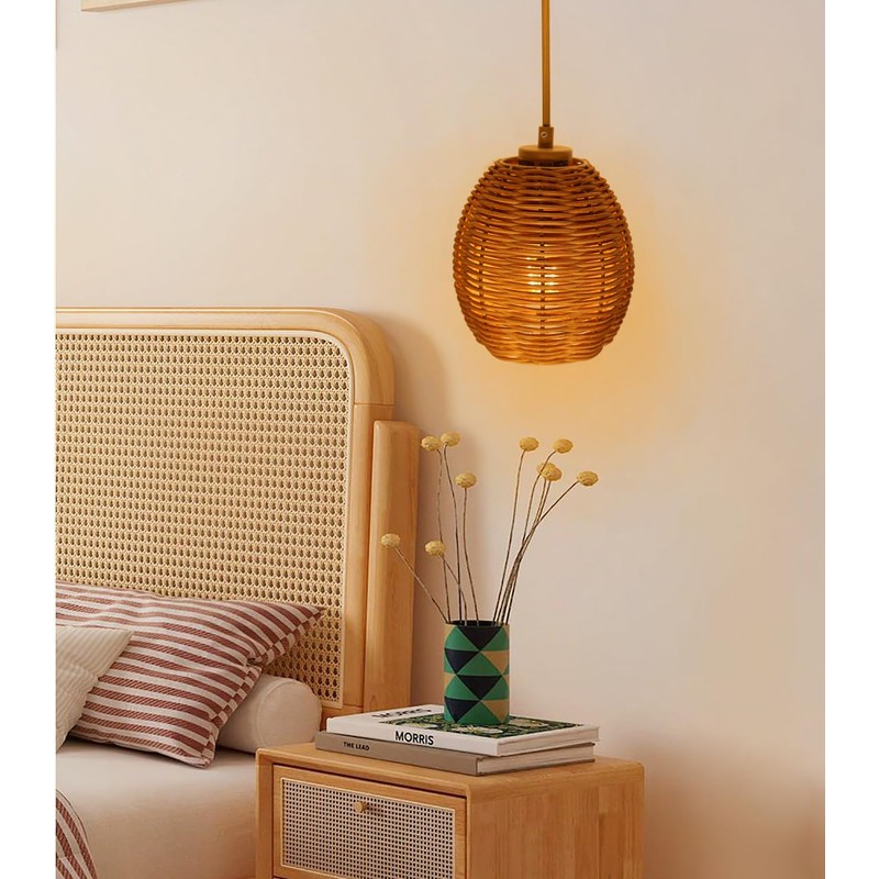 Woven Rattan Lamp shade replacement lamp shade Rustic Pendant Light
