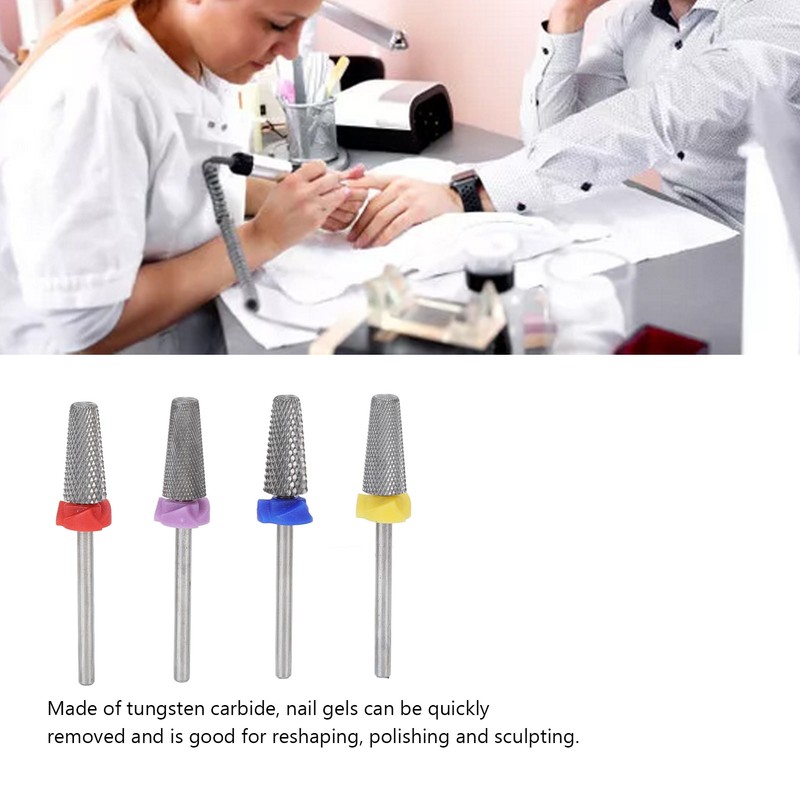 4pcs Nail Drill Bits Tungsten Carbide Acrylic Nails Gel Polish