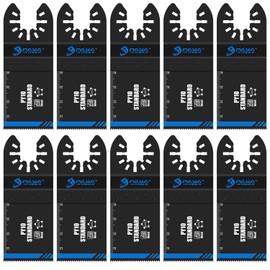 PAYA TOOLS Multifunction High Carbon Steel Standard E-Cut 1-3/8" Oscillating Saw Blades, Universal Fit Multitool Blades for Wood, PVC, Drywall (10-Pack)